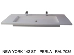 Plan vasque à encastrer, bassin double 142 cm, sur mesure, Largeur 150 à 200 cm x Profondeur 40 à 60 cm, résine minérale ACRYSTONE®, Finition lisse, Livraison Offerte et Rapide.